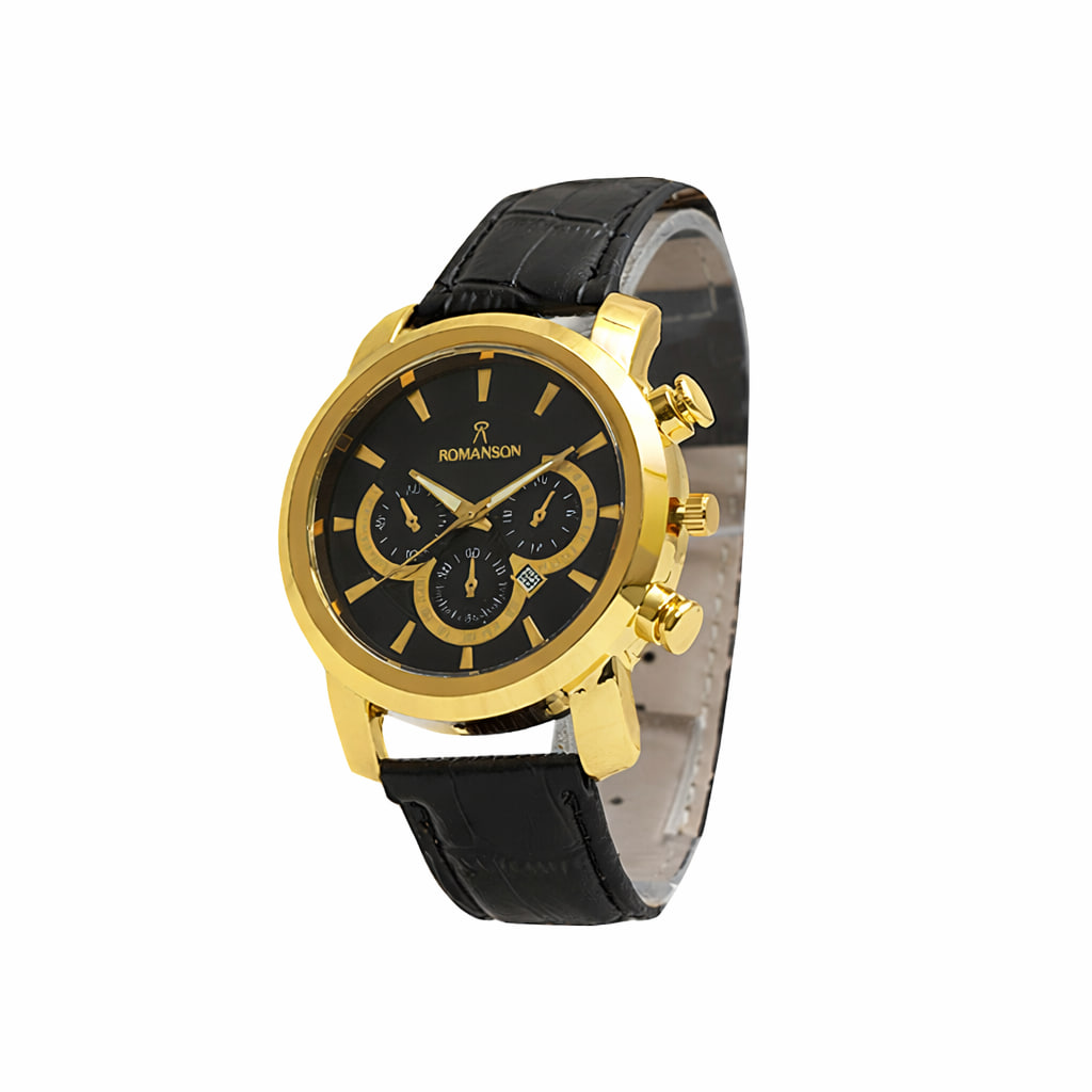 ساعت romanson مشکی طلایی مدل B62