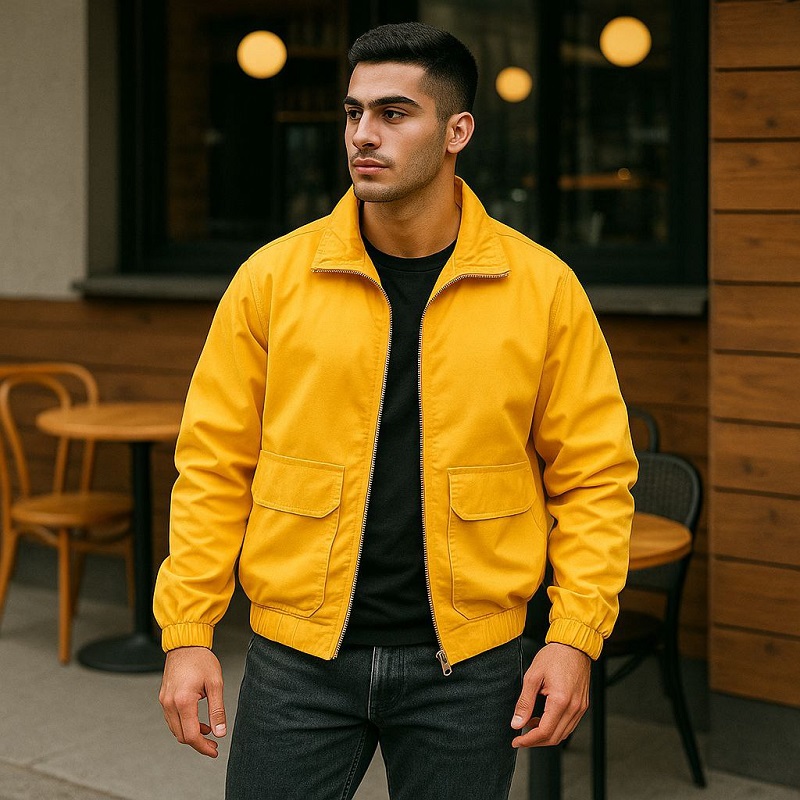 کاپشن میکرو زرد مردانه مدل Panama